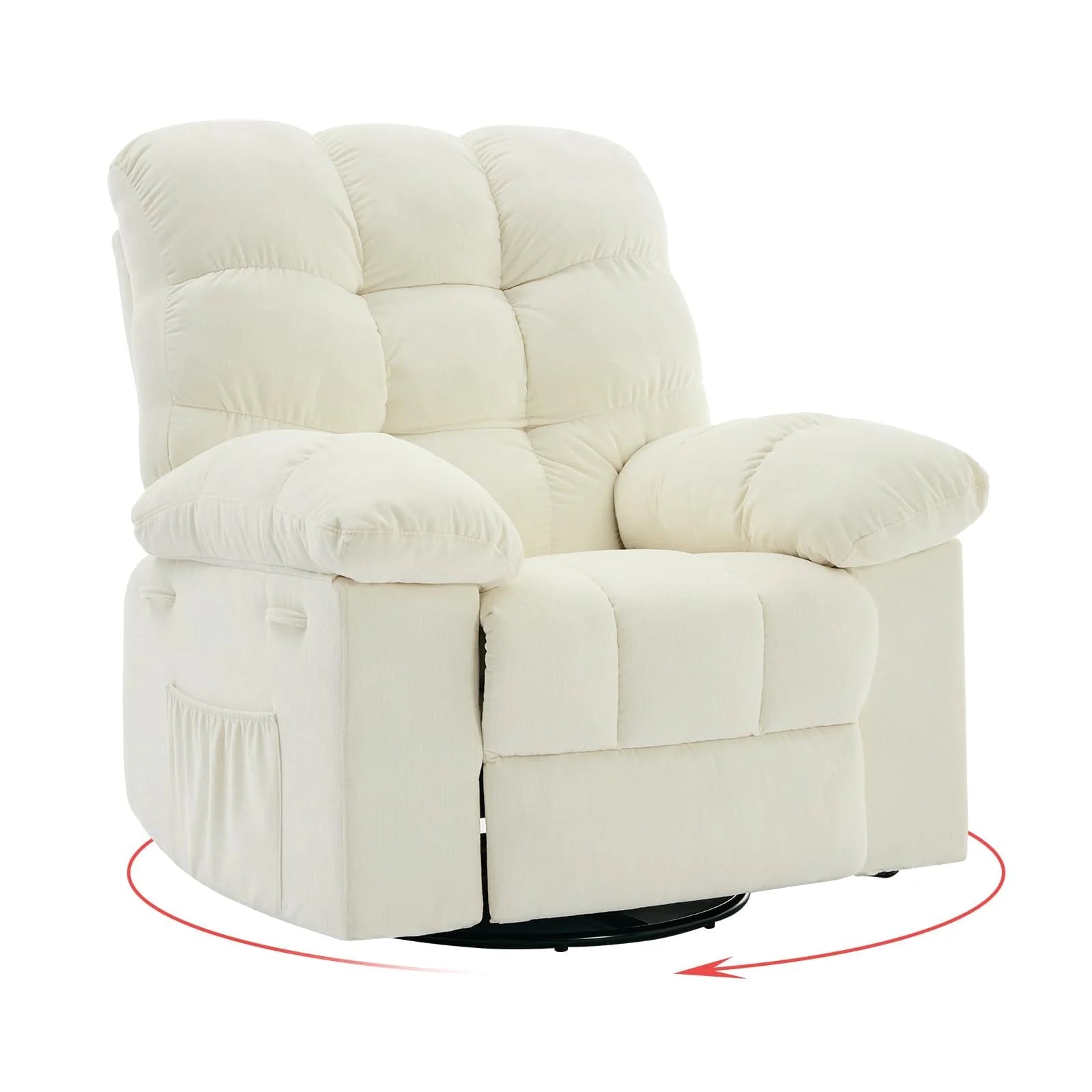 Swivel Accent Chair,360°Swivel Rocker Chair,Swivel Rocking Recliner Chair Comfortable Deep Seat for Relaxation,Upholstered Glider Nursery Chair for Living Room,Bedroom & Nursery