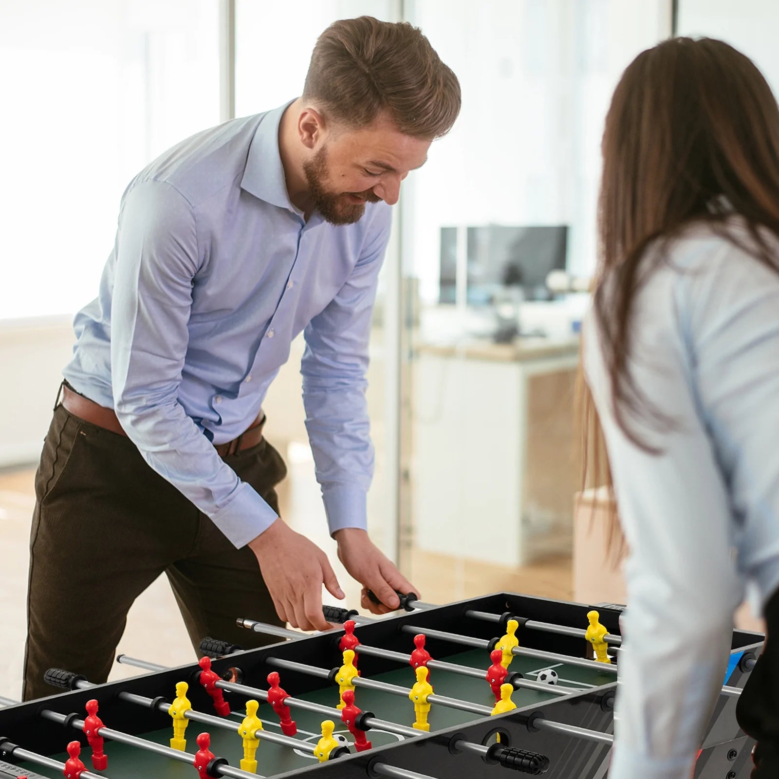 4-In-1 Combo Game Table 49" Foosball with Pool Billiards Air Hockey Table Tennis