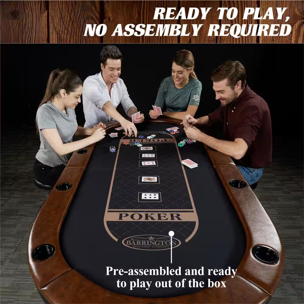 Charleston Collection 10 Player Poker Table - No Assembly Required