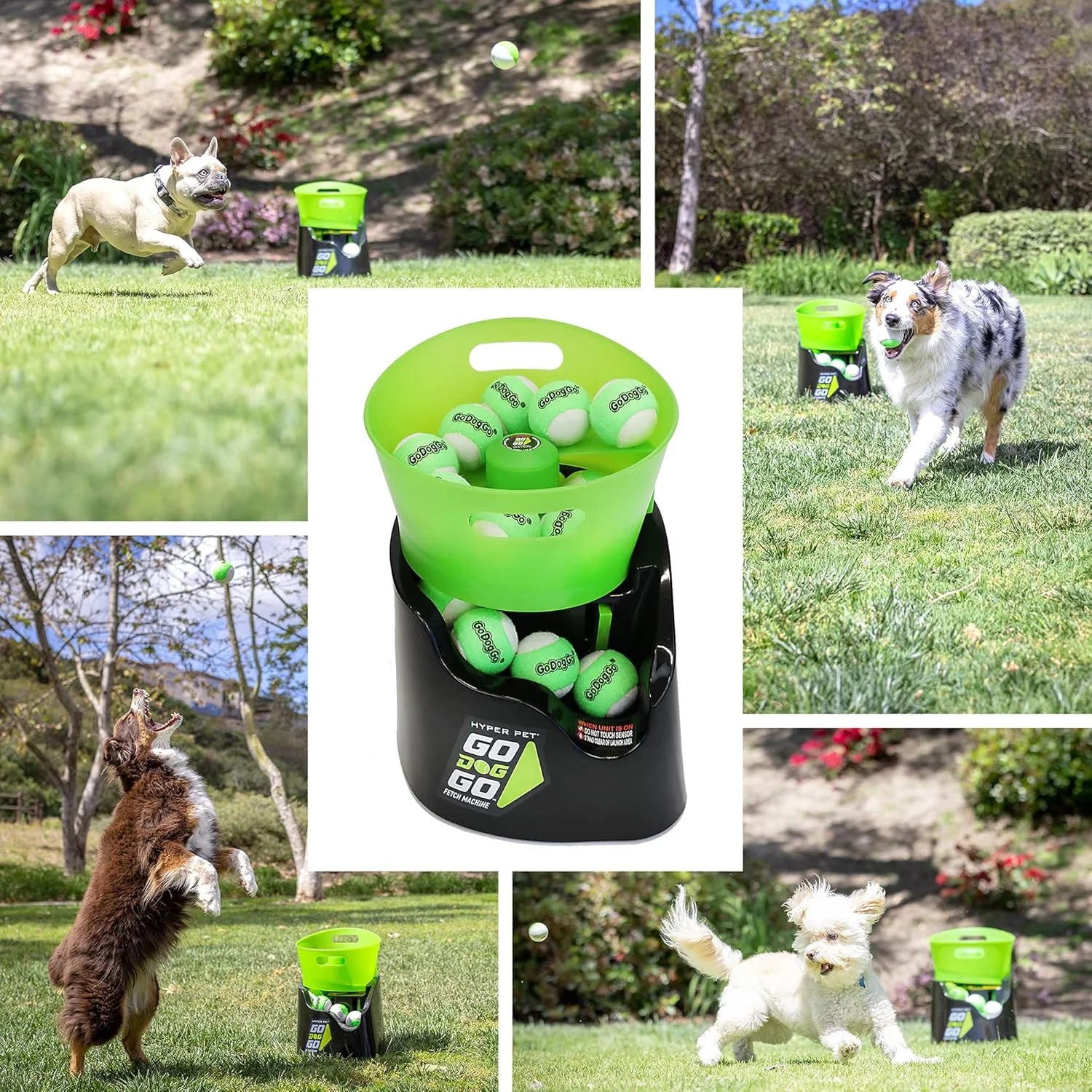 Godoggo Fetch Machine Dog Ball Launcher & Automatic Ball Launcher for Dogs with 5 Medium 2.5" Balls for Dogs 20-60 Lb