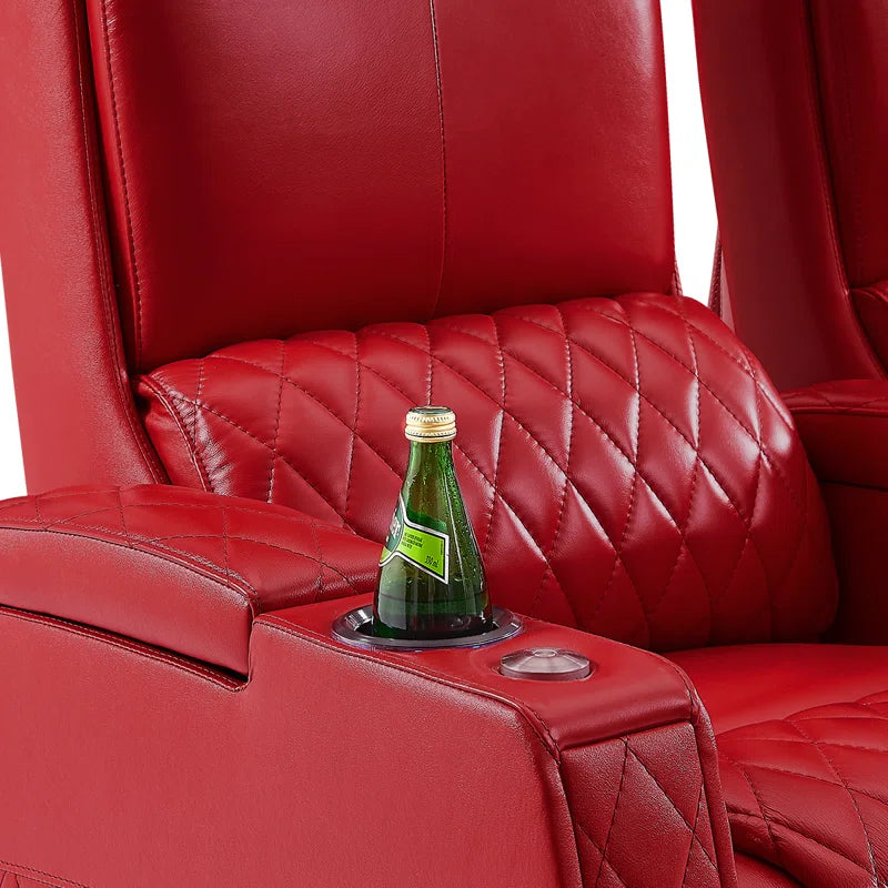 Haiylee Zero Gravity Home Theater Seating Top Grain Leather Recliner Sofa Power Headrest Footrest