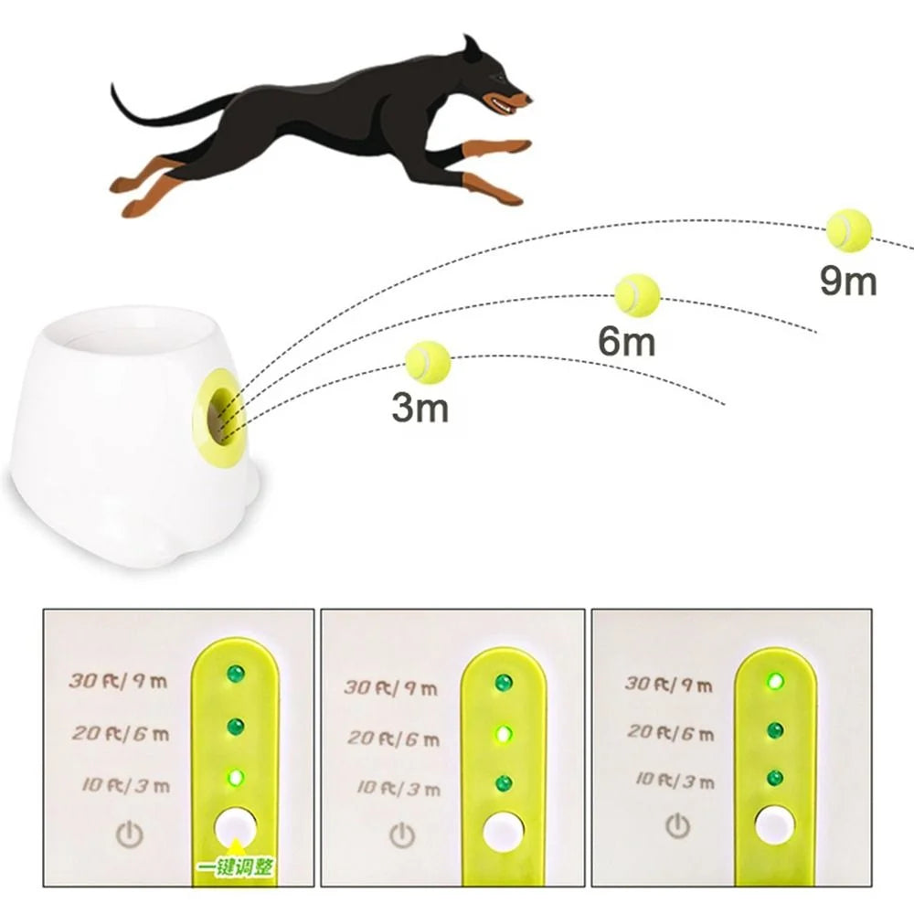 Automatic Mini Interactive with 3 Balls Transmitter Ball Throw Device Throwing Machine Tennis Launcher Ball Throwing Machine Pet Dog Toys US PLUG