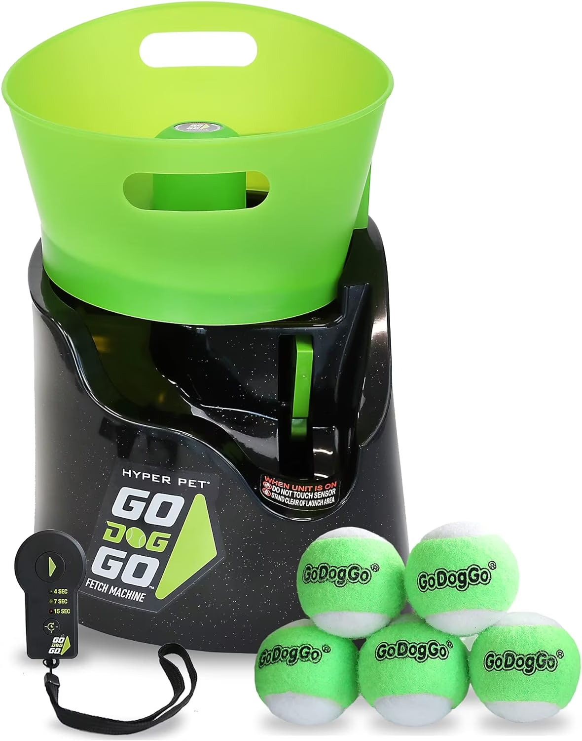 Godoggo Fetch Machine Dog Ball Launcher & Automatic Ball Launcher for Dogs with 5 Medium 2.5" Balls for Dogs 20-60 Lb