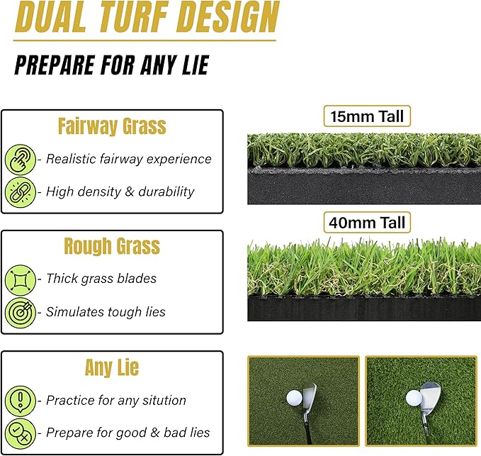 6x4ft Extra Large & 5x4ft Extra Thick Premium Golf Mat