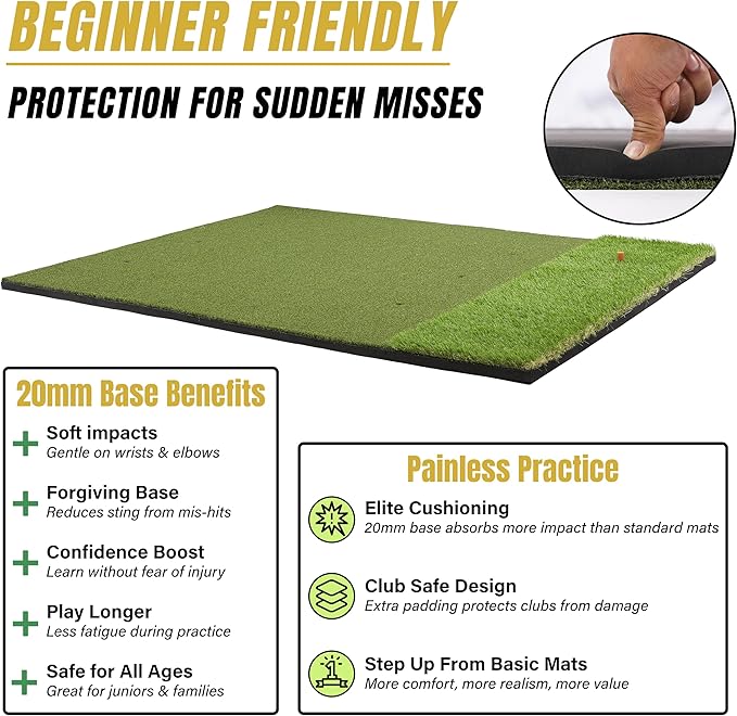 6x4ft Extra Large & 5x4ft Extra Thick Premium Golf Mat