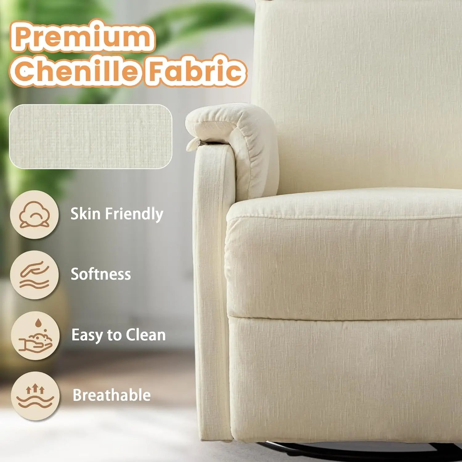 Recliner Chair, Swivel Rocking Recliner Chair for Adults, Glider Rocking Chair, Small Nursery Chair Recliner, Customized