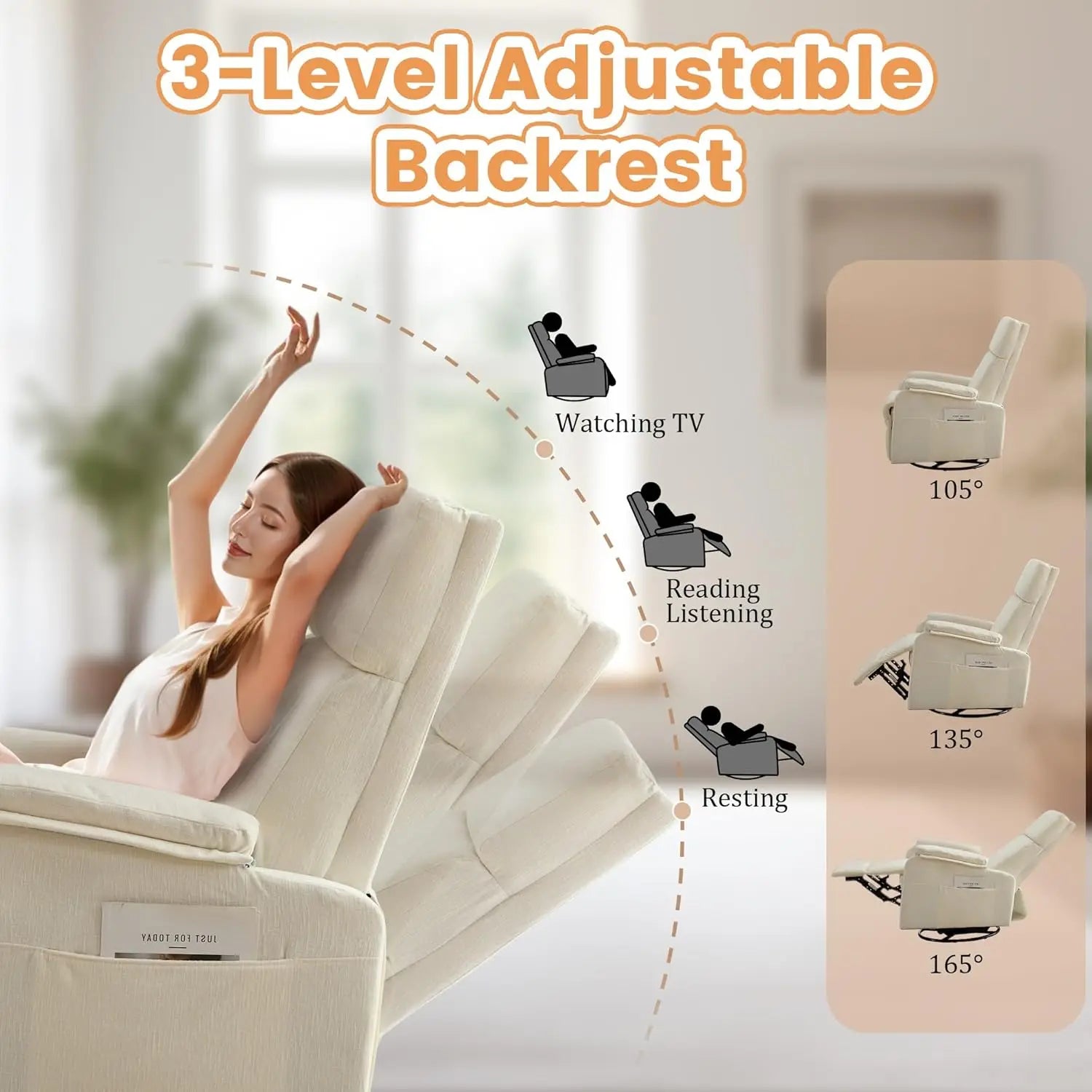 Recliner Chair, Swivel Rocking Recliner Chair for Adults, Glider Rocking Chair, Small Nursery Chair Recliner, Customized