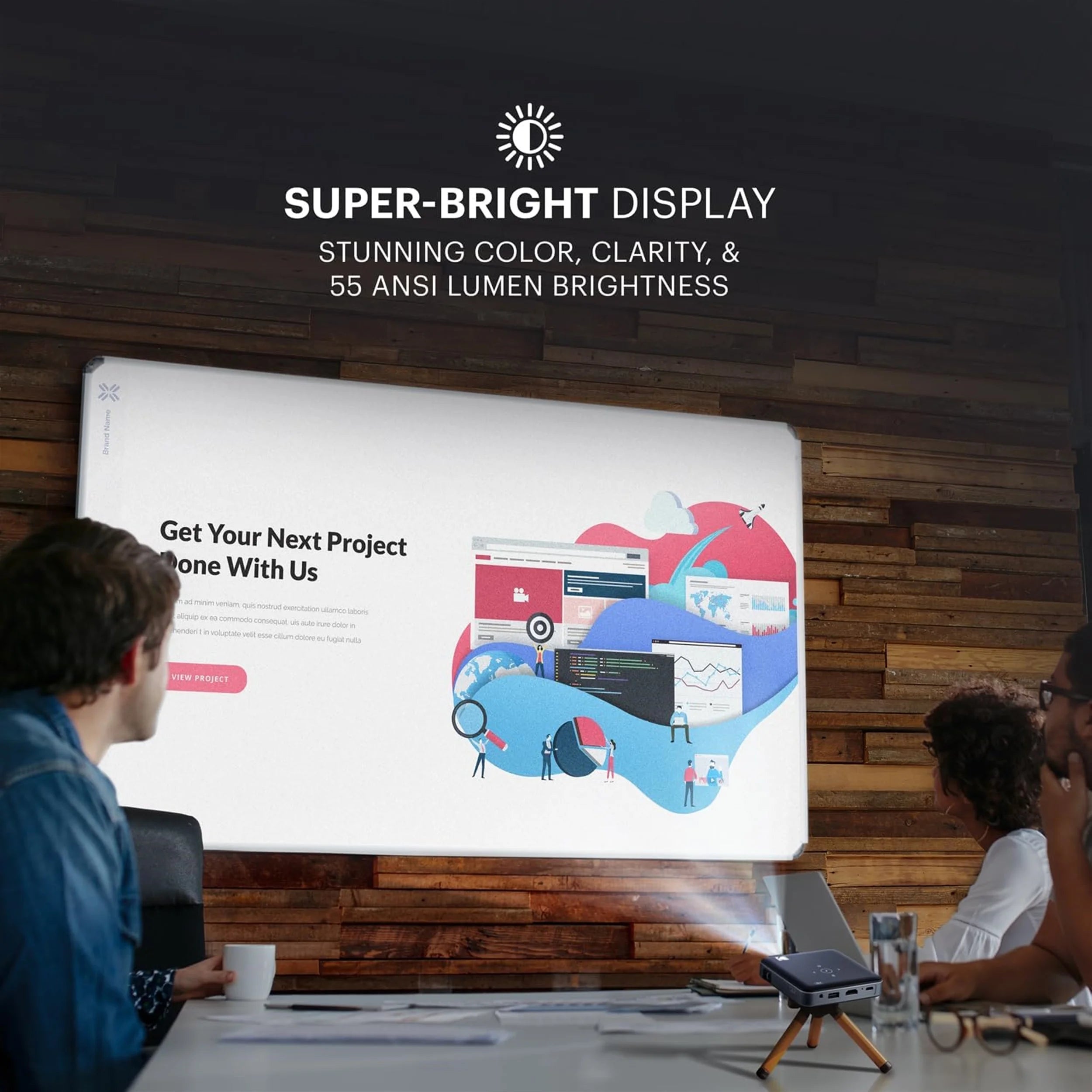 Luma 150 Pico Projector with Built-In Speaker, Black